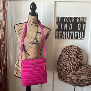 Anne Klein Hot Pink Nylon Shoulder Bag